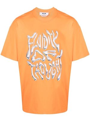 MSGM Fluidity Of Thought short-sleeve T-shirt - Orange