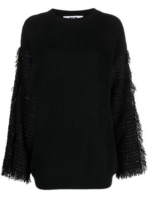 MSGM frayed-detaling ribbed-knit jumper - Black