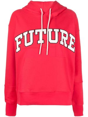MSGM Future embroidered-logo varsity hoodie - Pink