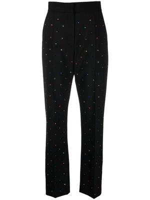 MSGM gem-embellished high-waisted trousers - Black