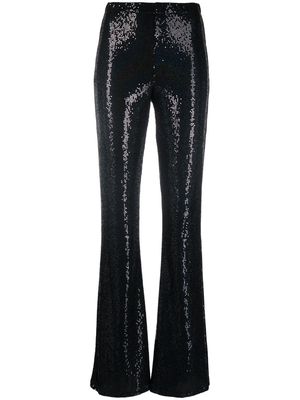 MSGM glitter-embellished flare trousers - Black
