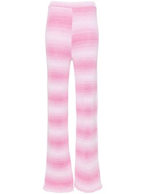 MSGM gradient-effect knitted flared trousers - Pink