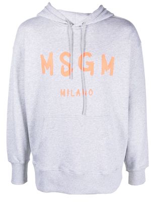 MSGM graffiti-logo hoodie - Grey