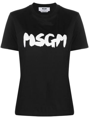 MSGM graffiti logo-print T-shirt - Black