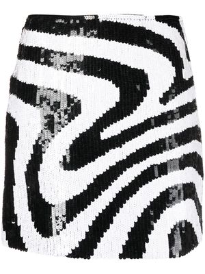 MSGM graphic-pattern sequin miniskirt - Black