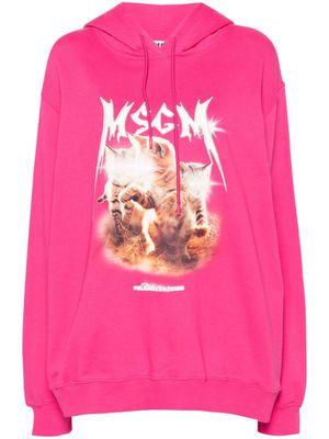 MSGM graphic-print hoodie - Pink