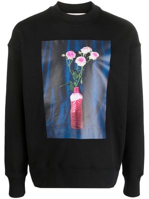 MSGM graphic-print organic-cotton sweatshirt - Black