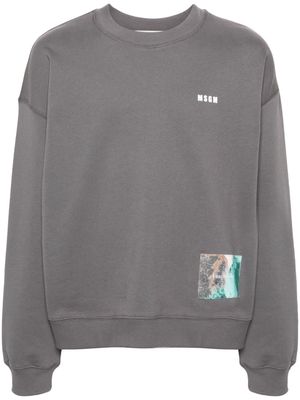 MSGM graphic-print organic-cotton sweatshirt - Grey