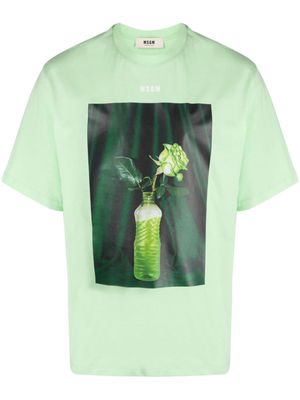 MSGM graphic-print organic cotton T-shirt - Green