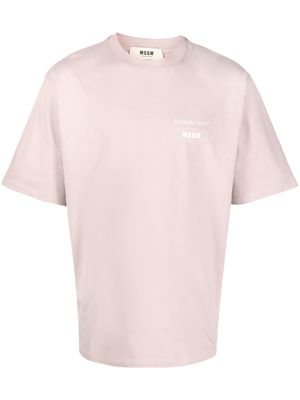 MSGM graphic-print organic cotton T-shirt - Pink