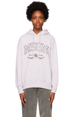 MSGM Gray Collegiate Hoodie