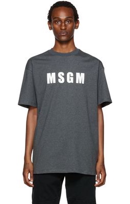 MSGM Gray Logo T-Shirt