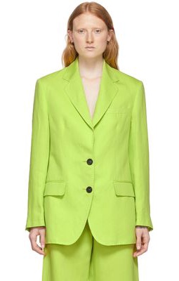 MSGM Green Linen Blazer