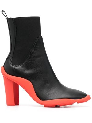 MSGM heeled 90mm leather boots - Black