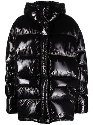 MSGM high-shine padded hooded coat - Black