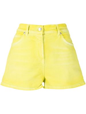 MSGM high waist denim shorts - Yellow