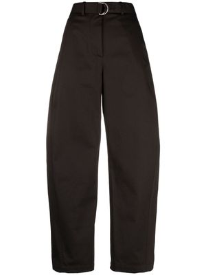 MSGM high-waist wide-leg twill trousers - Brown