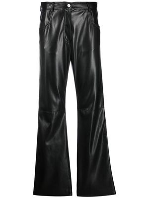 MSGM high-waisted faux-leather trousers - Black