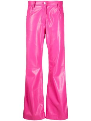 MSGM high-waisted faux-leather trousers - Pink