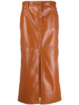 MSGM high-waisted midi skirt - Brown
