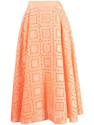 MSGM high-waisted midi skirt - Orange