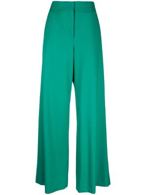 MSGM high-waisted virgin wool palazzo trousers - Green