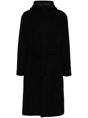 MSGM hooded single-breasted wool blend coat - Black