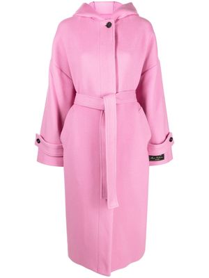 MSGM hooded virgin wool-blend trench coat - Pink