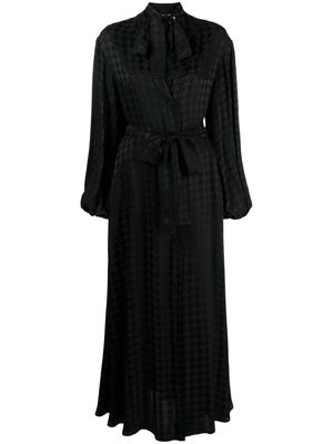 MSGM houndstooth-pattern jacquard maxi dress - Black