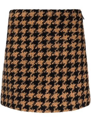 MSGM houndstooth-pattern mini skirt - Brown