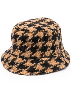 MSGM houndstooth-print bucket hat - Brown