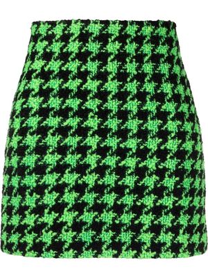 MSGM houndstooth-print wool mini skirt - Green