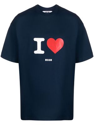 MSGM I Love logo-print T-shirt - Blue