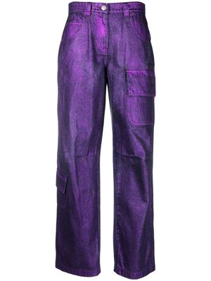 MSGM indigo-wash wide-leg jeans - Purple
