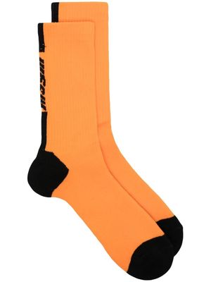 MSGM intarsia-knit ankle socks - Orange