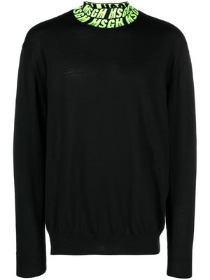 MSGM intarsia-knit logo jumper - Black
