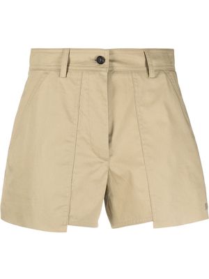 MSGM jagged-hem cotton shorts - Neutrals