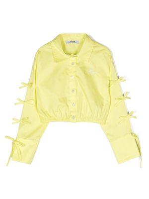 MSGM Kids bow-detailed cropped blouse - Yellow