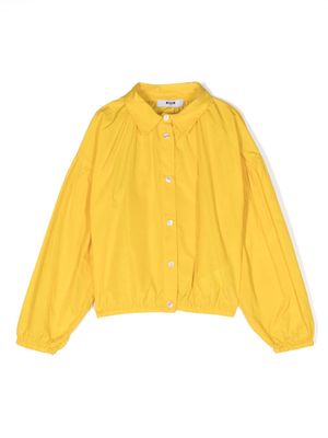 MSGM Kids button-up drop-shoulder shirt - Yellow