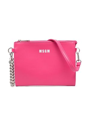 MSGM Kids chain-link shoulder strap bag - Pink