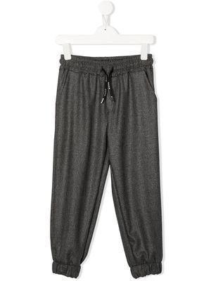 MSGM Kids chevron-knit drawstring trousers - Grey