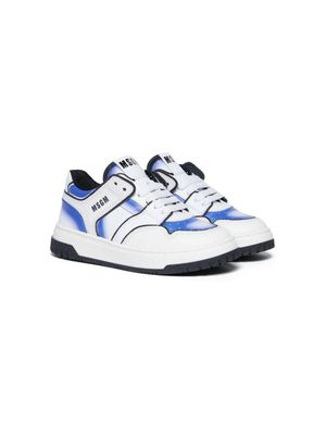 MSGM Kids colour-block leather sneakers - White