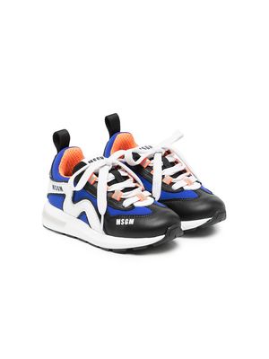 MSGM Kids colour-block panelled sneakers - Blue