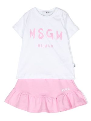 MSGM Kids cotton frilled skirt - White