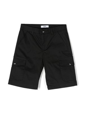 MSGM Kids cotton-stretch shorts - Black