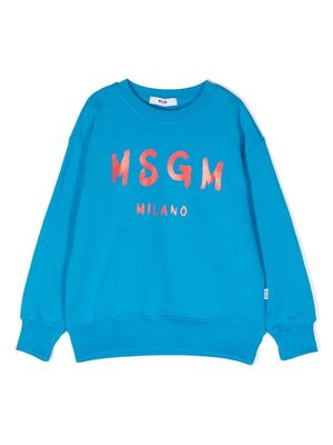 MSGM Kids crew neck long-sleeve sweatshirt - Blue