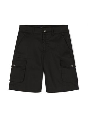 MSGM Kids dart-detail cargo shorts - Black