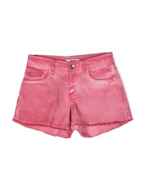 MSGM Kids distressed denim shorts - Pink