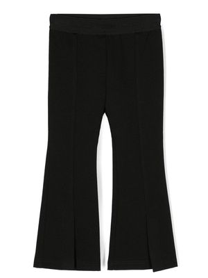 MSGM Kids elasticated-waist flared trousers - Black