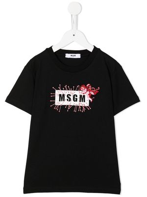 MSGM Kids embellished short-sleeve T-shirt - Black